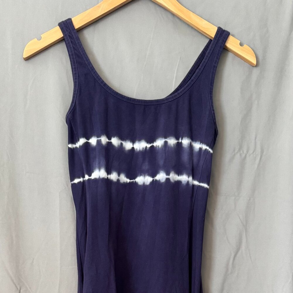 Marc New York Navy Tie Dye Tank Dress High Low Hem Sleeveless Casual Dress